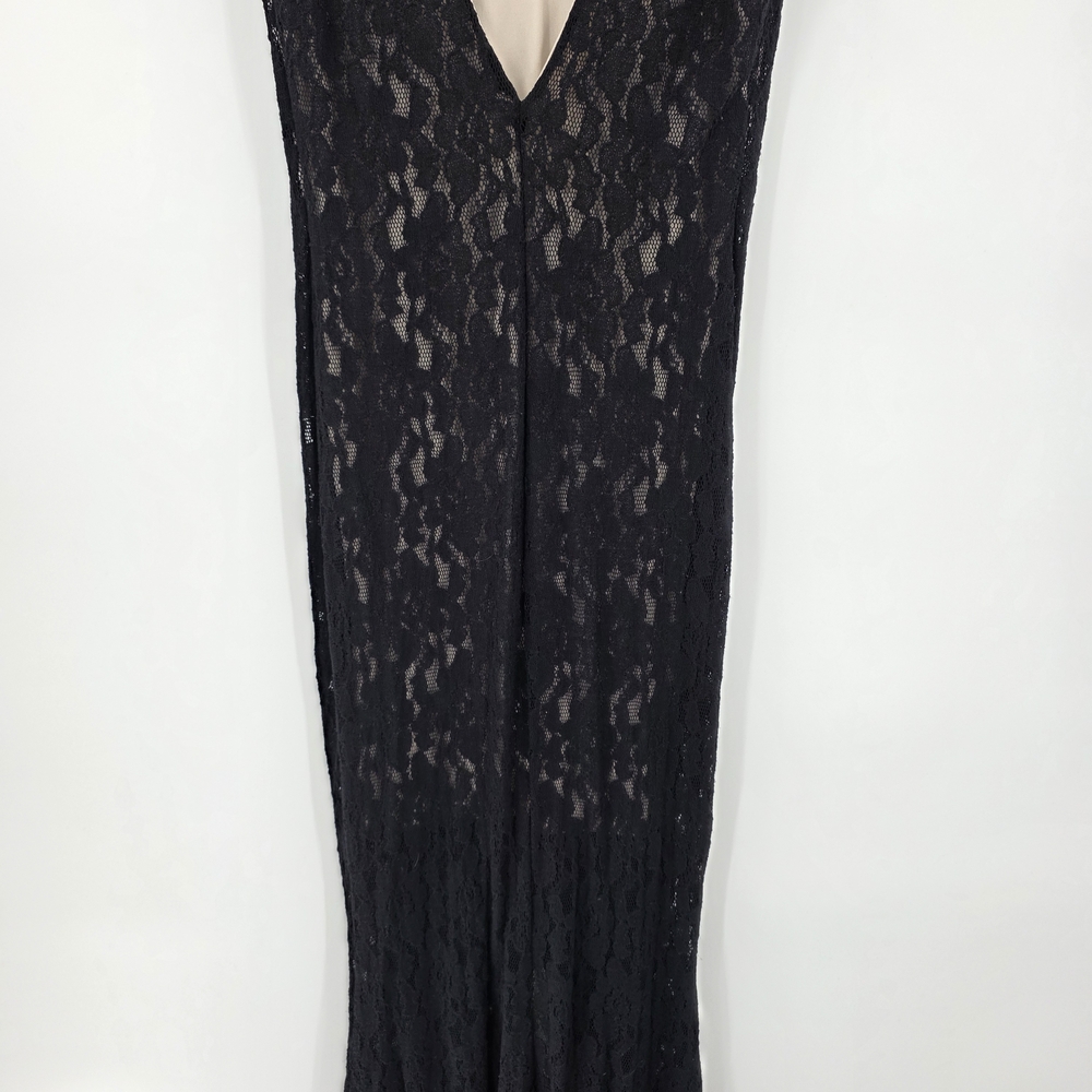 Venus Women's 8 Stretch Lace Maxi Dress Deep V-Neck Floor Length Evening Wear - Picture 11 of 16